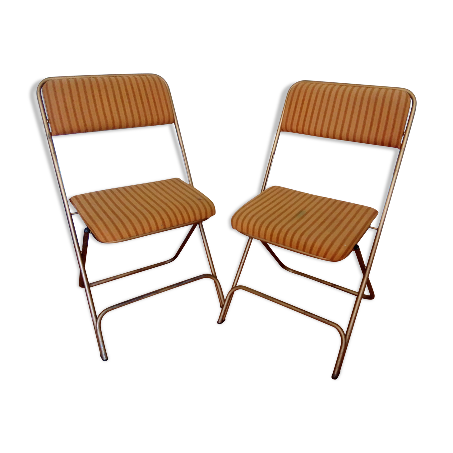 Pair of folding chairs Lafuma model Chantazur from before 1968