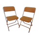 Pair of folding chairs Lafuma model Chantazur from before 1968