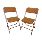Pair of folding chairs Lafuma model Chantazur from before 1968