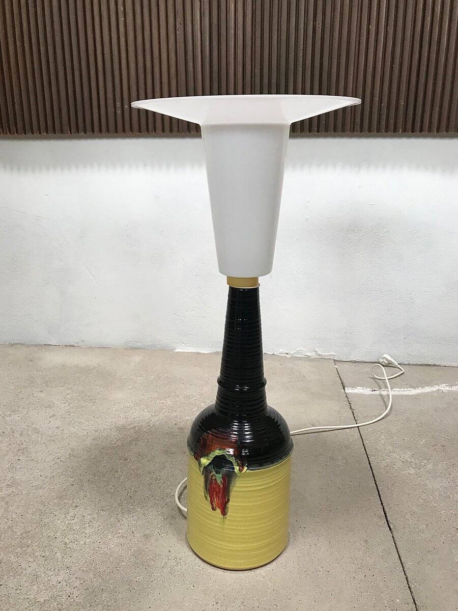 Large glazed ceramic art table lamp by Bjørn Wiinblad for Rosenthal, 1960s