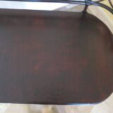 Vintage children's desk console bamboo rattan curved wood Thonet style 80s dark mahogany