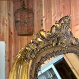 Large 19th century mirror gilded with gold leaf