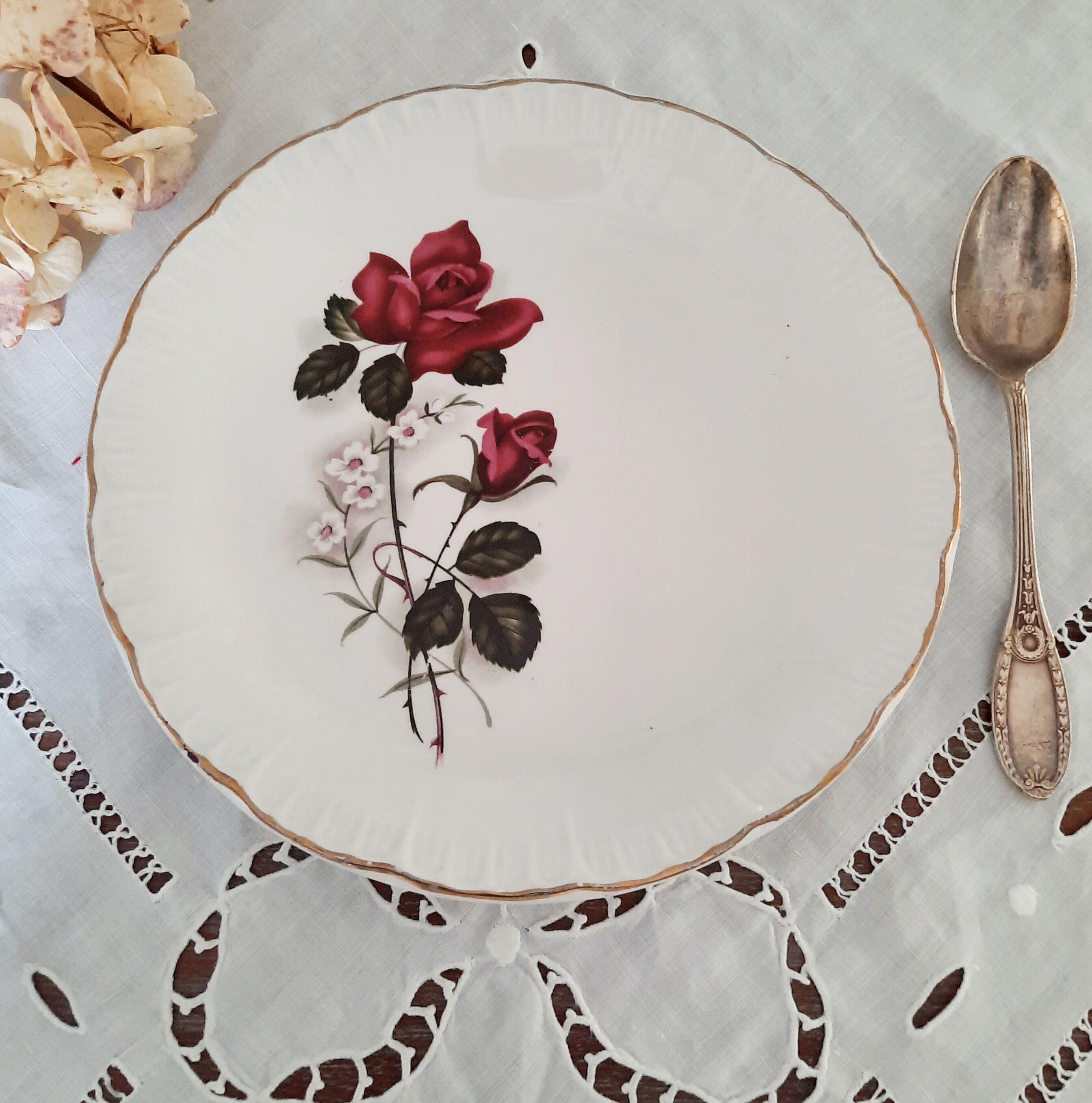6 mismatched old dessert plates