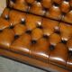 Pair of Victorian Chesterfield pub benches in leather.