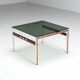 Scandinavian coffee table in metal, teak and smoked glass Denmark 1960