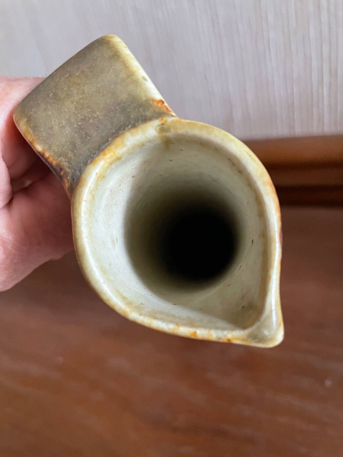 Vintage stoneware vase signed