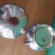 Art Deco sugar cream in silver metal