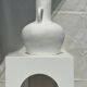 Handcrafted terracotta vase painted white with double handles h:40 d:30