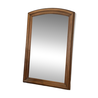 Large old mirror in raw solid wood