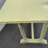 Patinated green baluster table
