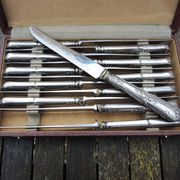 12 anciens couteaux de table Orbrille en inox