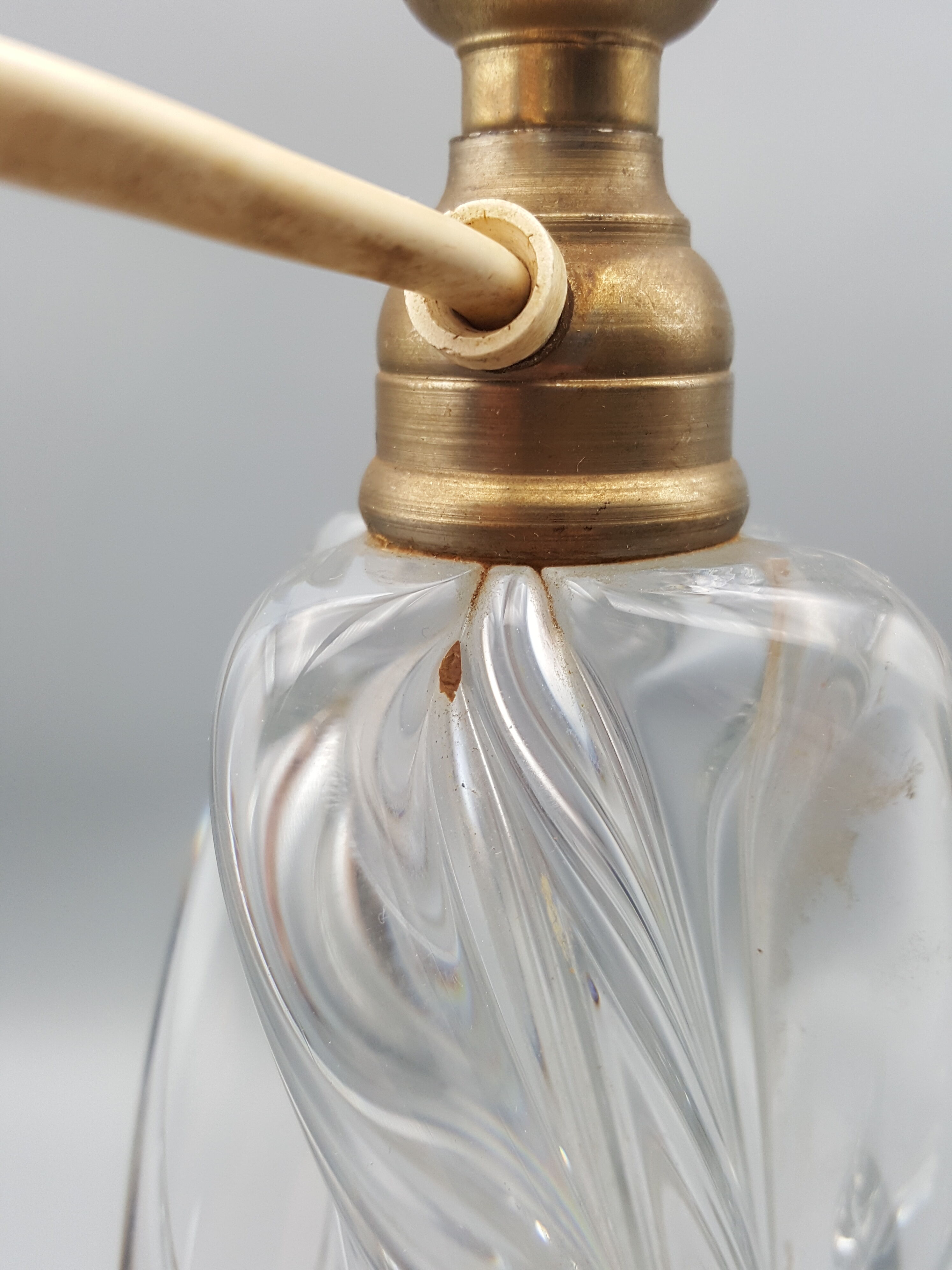 old heavy crystal lamp foot design 60 70s