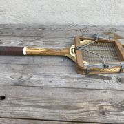 Slagenzer wood and leather vintage old tennis racket