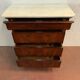 Commode d'époque Louis Philippe en acajou dessus de marbre blanc XIX siècle