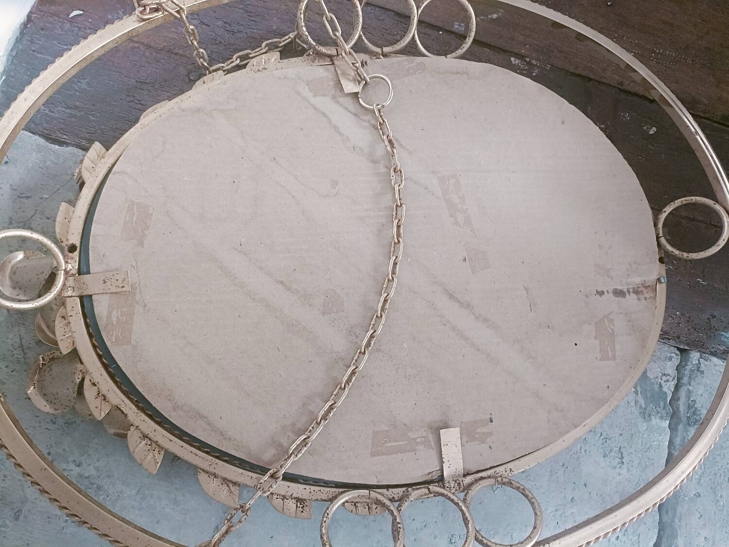 Vintage gold floral mirror