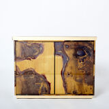Pair of brass cabinets oxidized 1970