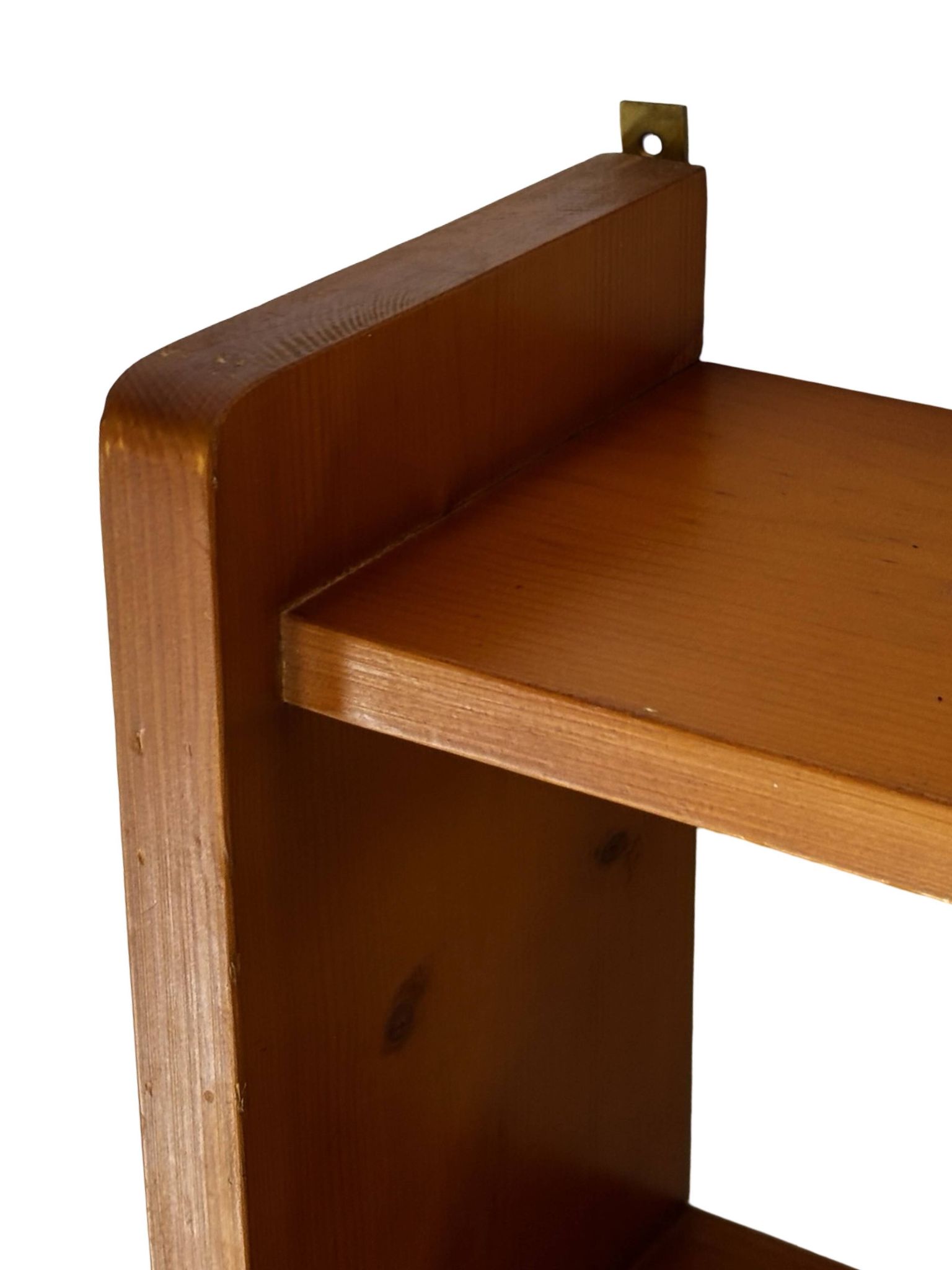 Vintage wooden wall shelve rack in pinewood minimalist design