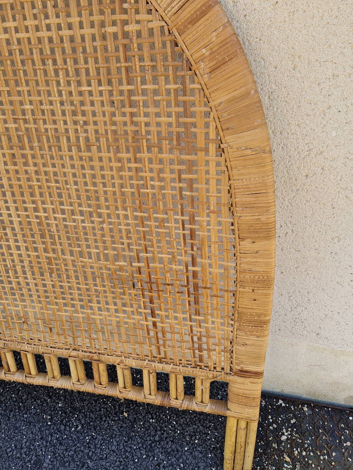 Rattan wicker headboard
