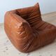 Cognac  brown leather Togo living room set, set of 5