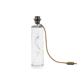 Daum France, Lampe cylindrique en verre bullé, circa 1975