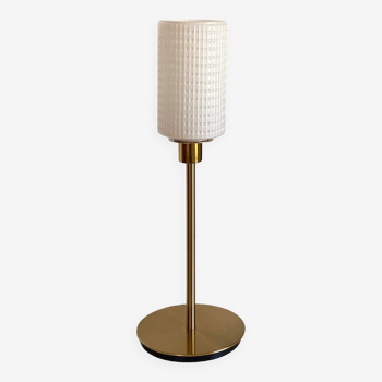 Vintage textured opaline lamp with a gold base