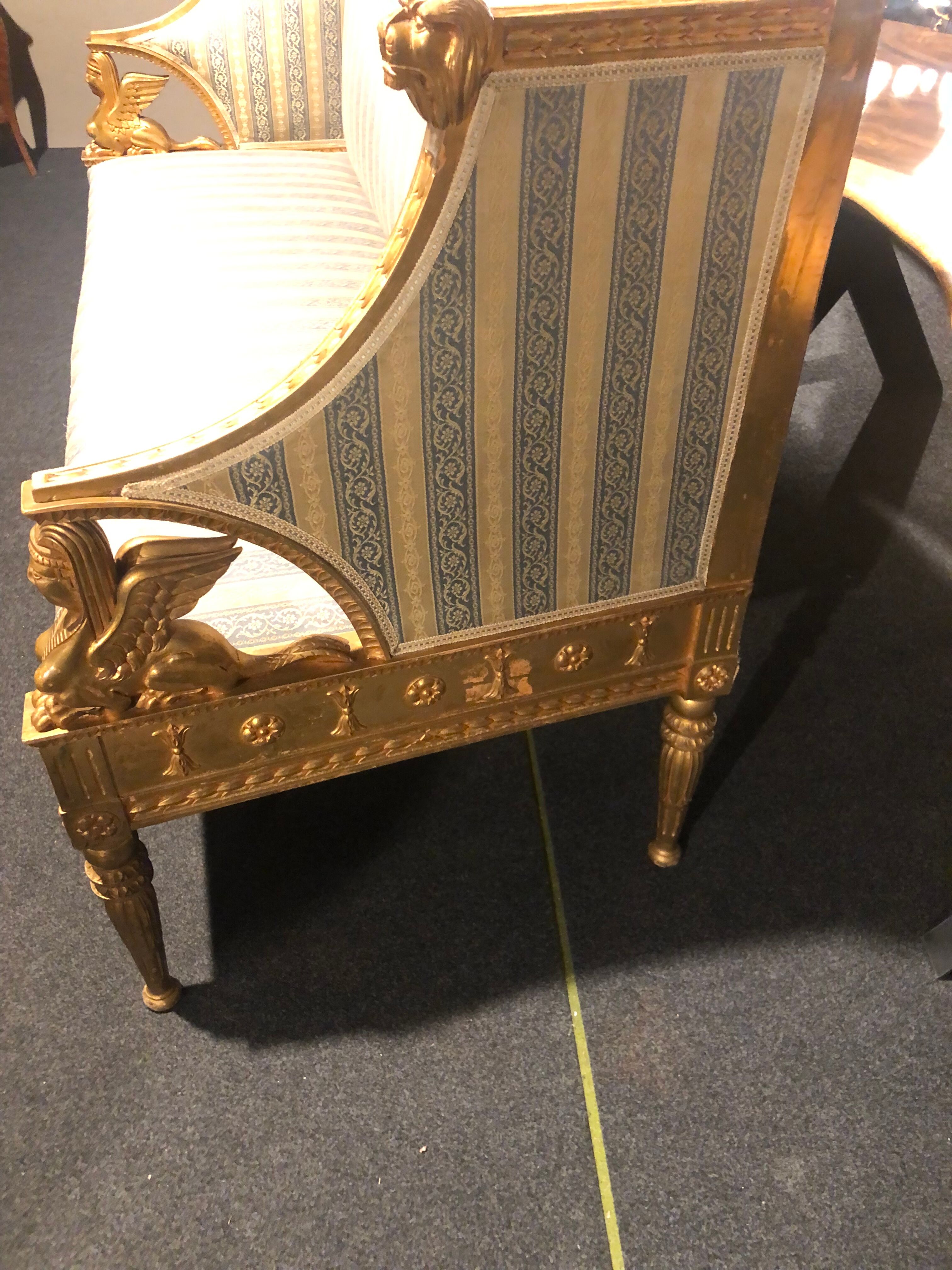 Golden wooden sofa