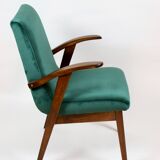 Fauteuil en velours vert d’années 1970