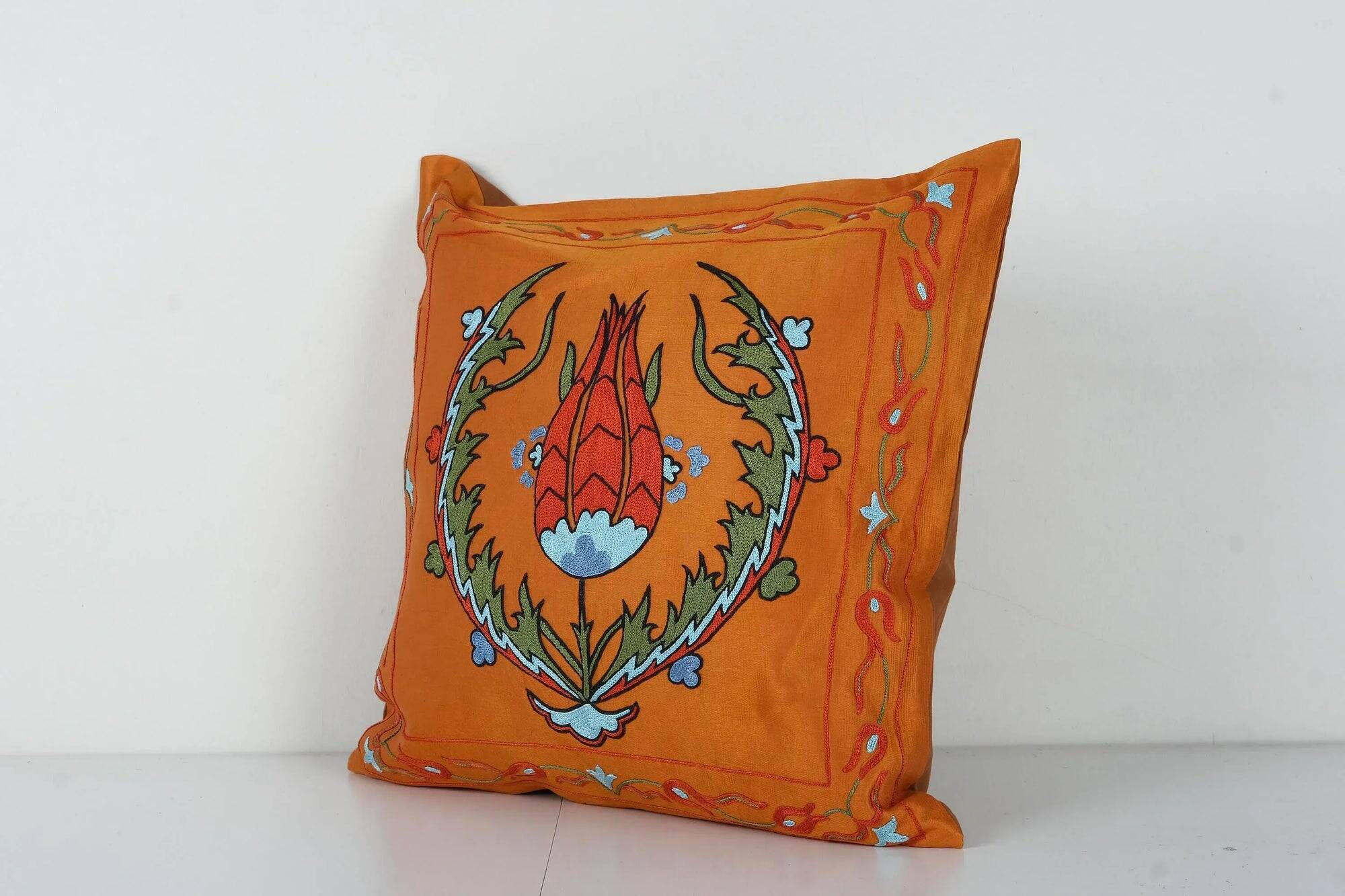 Vintage embroidered cushion cover 51x51 cm