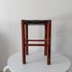 Tabouret ancien anglais en bois et cuir
