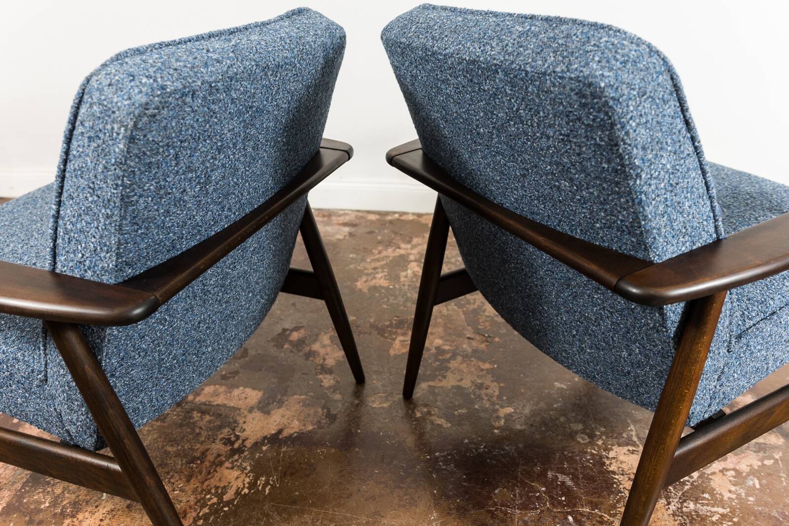 Pair of Mid-Century Blue Armchairs GFM 300-192, 1960's