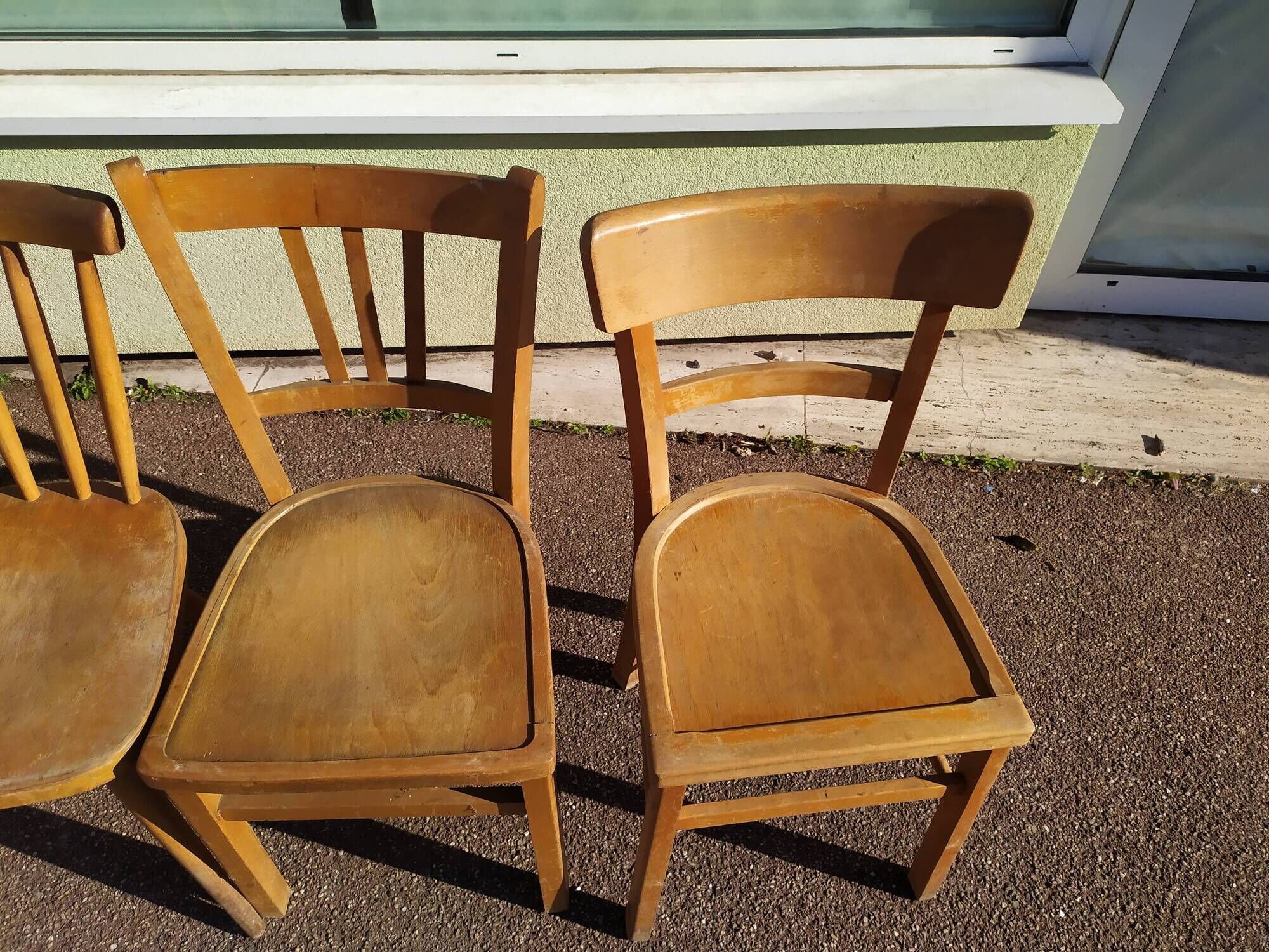 Lot of 4 luterma wood bistrot chairs years 50/60