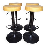 4 high bar stools wood and metal