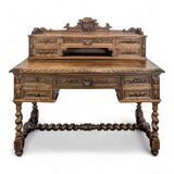 Louis XIII style oak desk