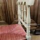 Banquette époque fin XIXe assise en paille colorée structure rechampie