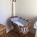 Old four-poster cradle, turned wood, late XIX early XX