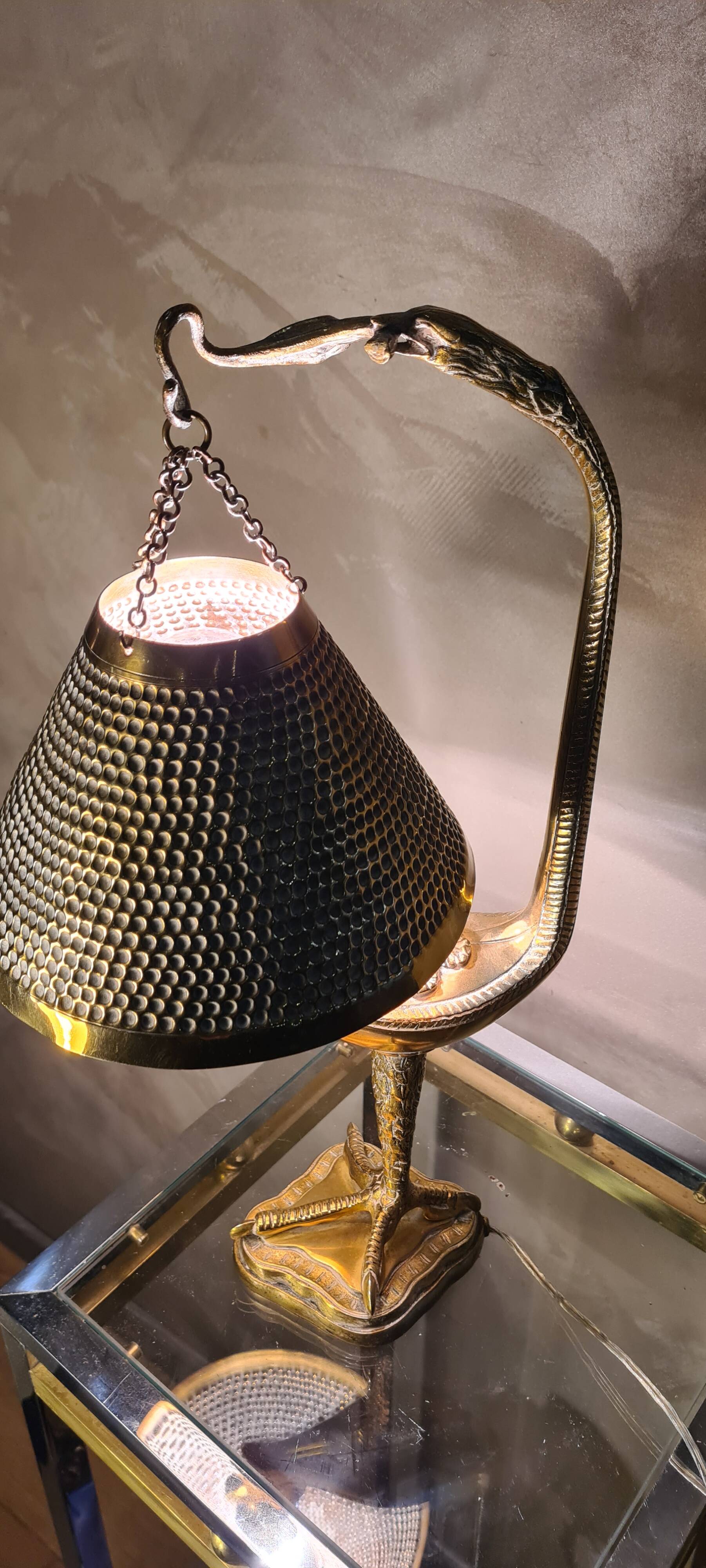 Empire style bronze lamp on base with eagle paw 38x23