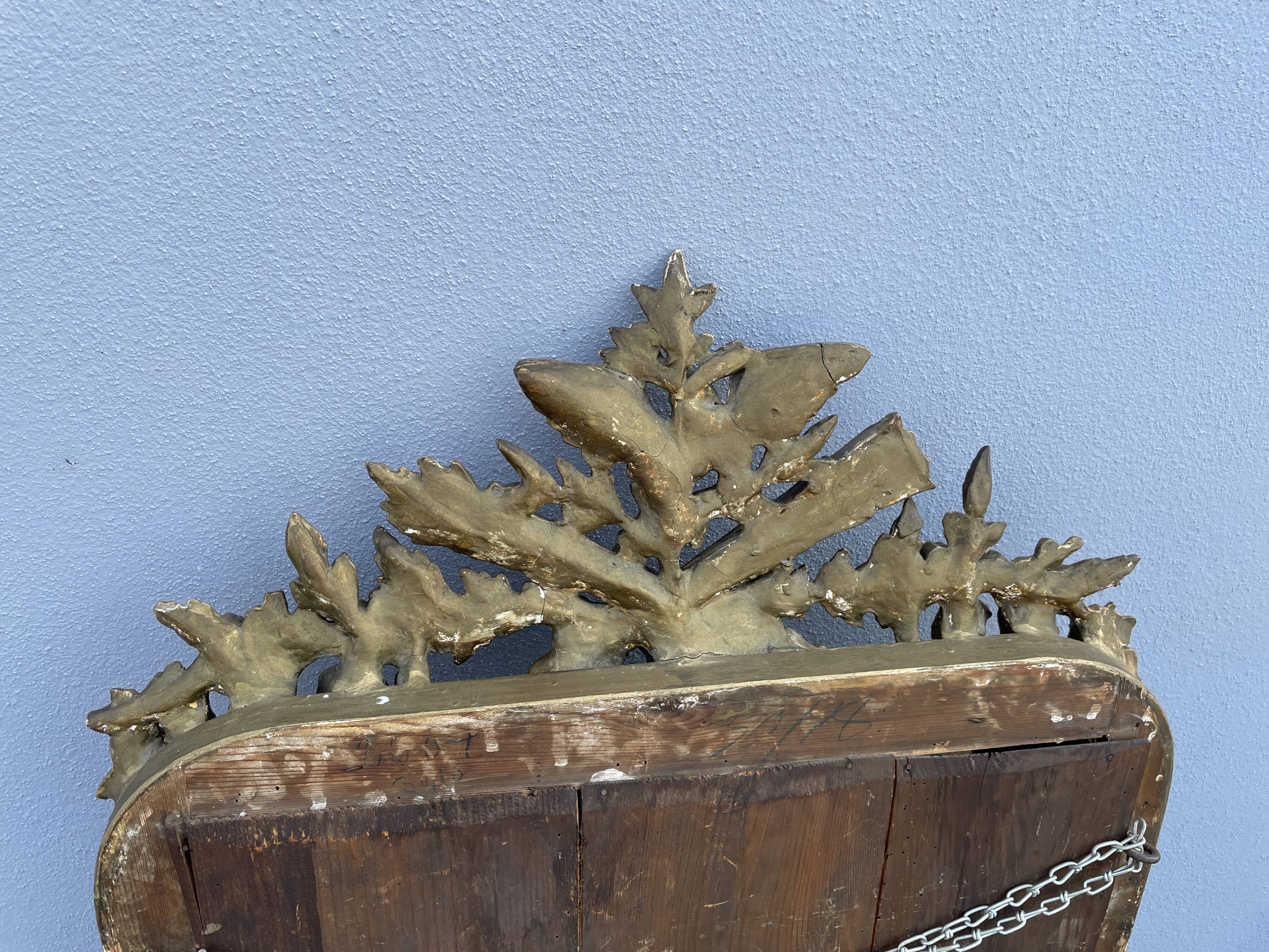 Miroir Napoléon III fronton oiseaux 112 x 67