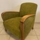 Fauteuil Art Déco en tissu vert