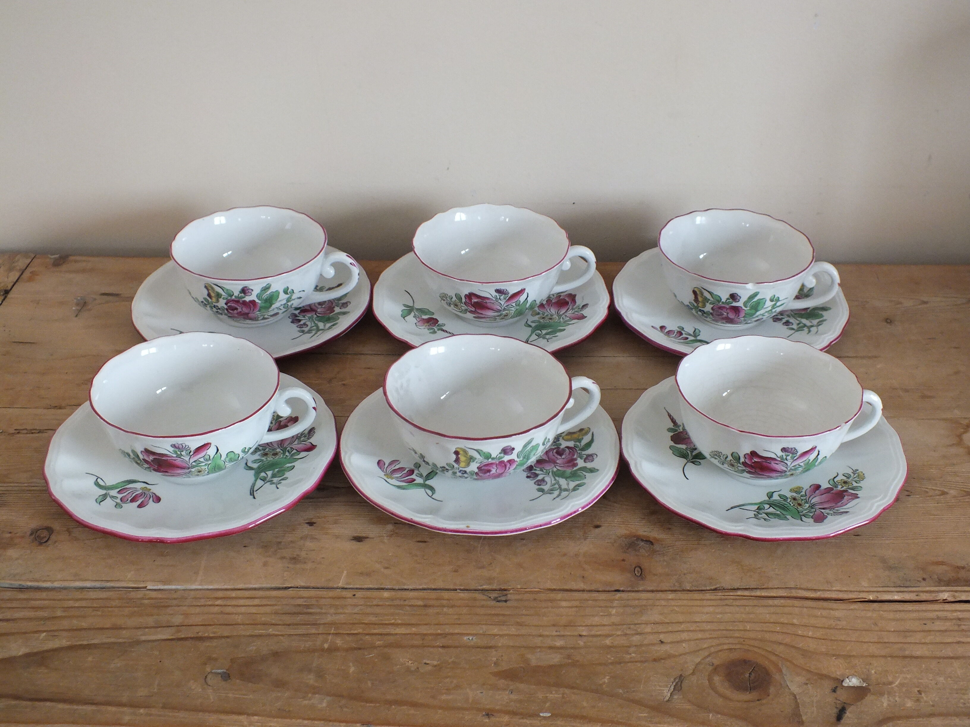 6 tea cups Lunéville KG