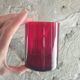 Set of 5 colored mouth-blown glasses 70's