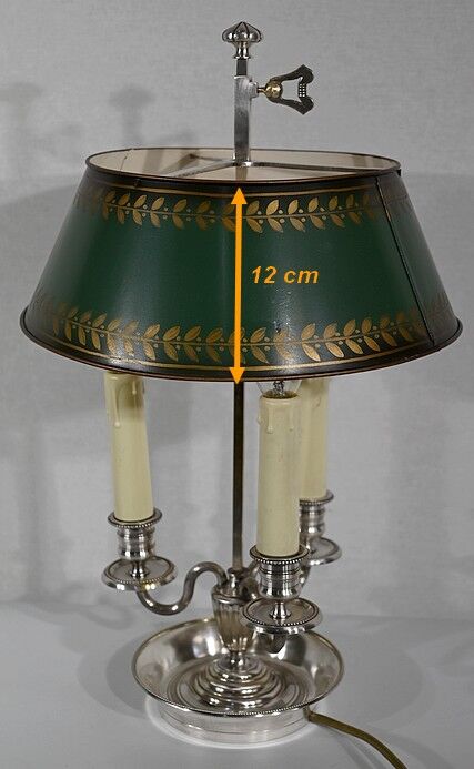 White metal bouillotte lamp, empire style – early twentieth century