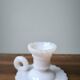 Vintage white opaline glass candle holder in cellar rat style
