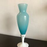 Vintage vase in blue opaline