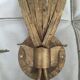 Pair of vintage wall lights, two golden arms, foliage
