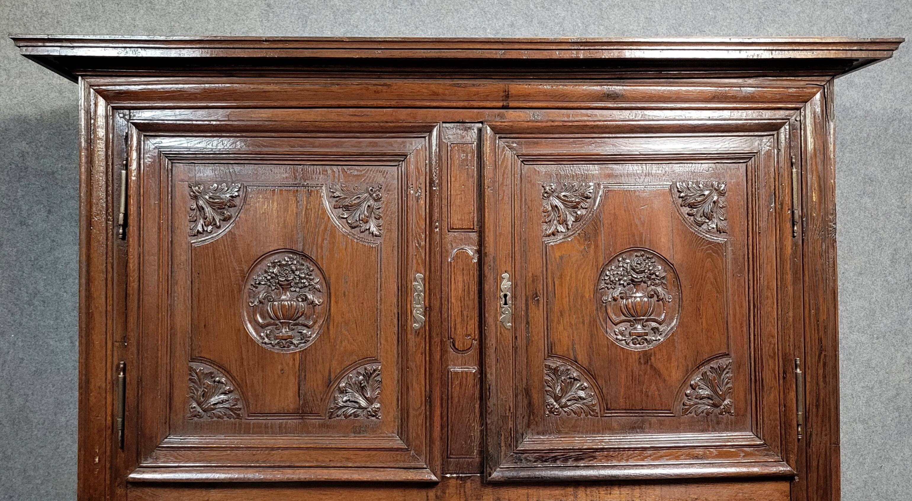 Louis XIII period four-door buffet in solid oak
