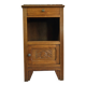 ART DECO OAK AND MARBLE BEDSIDE TABLE