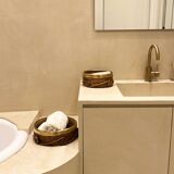 Bamboo and brass basket