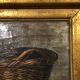 Table still life with apples and basket, signed at the beginning of the 20th century