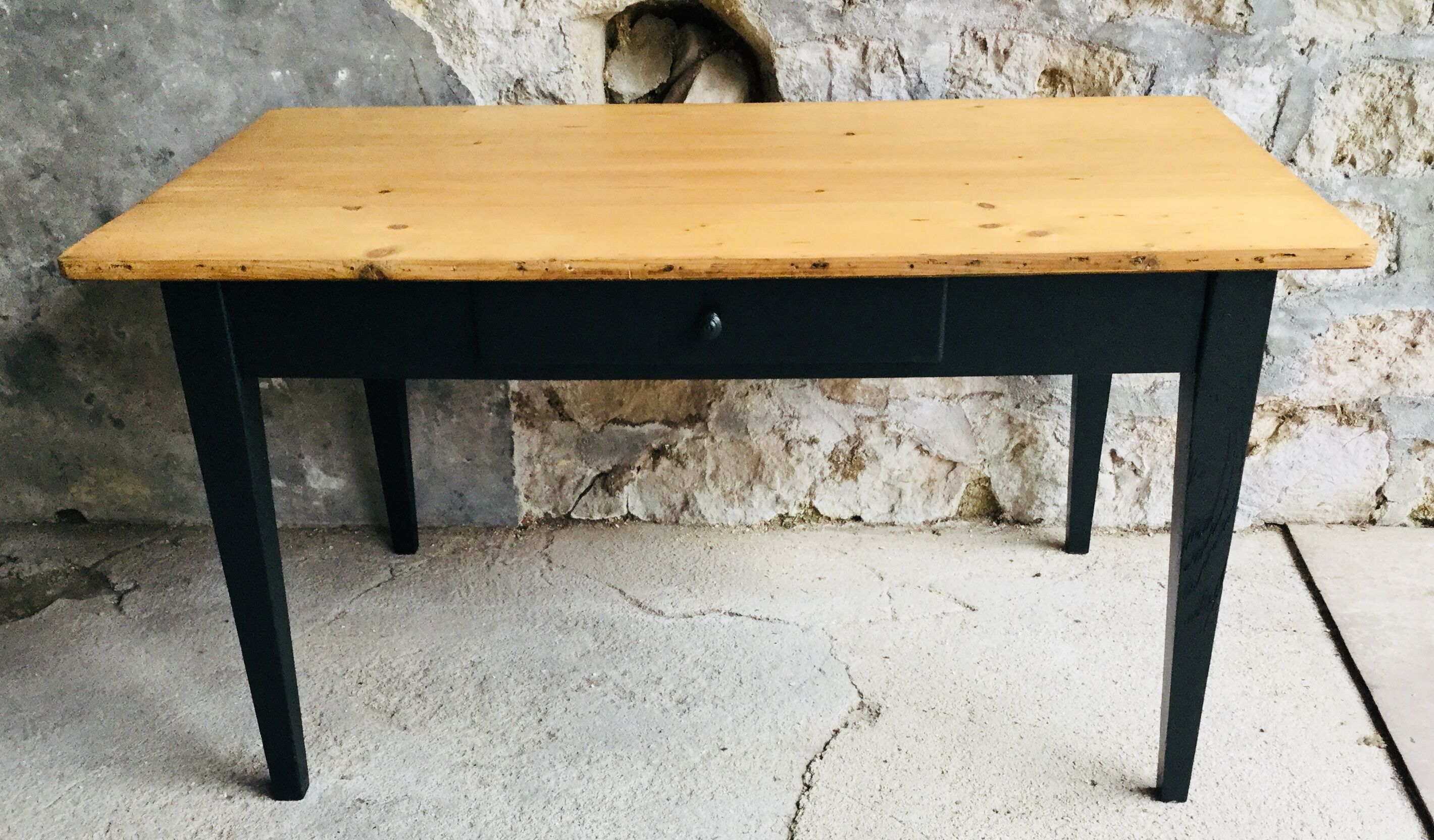 20th century black base farm table