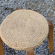 Paire de tabourets scandinaves en bouleau et jonc de mer des années 70/80